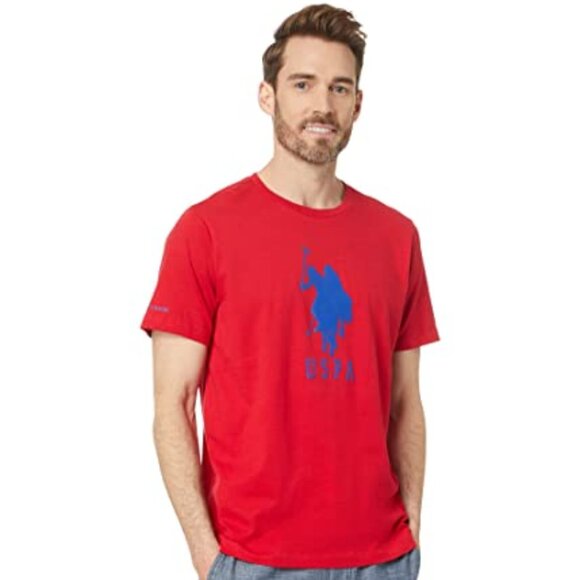 U.S. POLO ASSN. Short Sleeve Crew Neck DHM Graphic Tee Engine Red XL - Picture 1 of 1